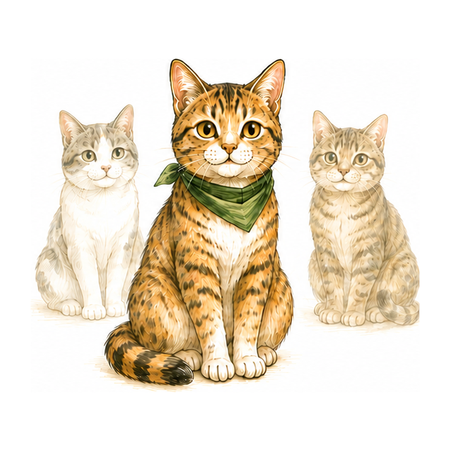 世界に一頭だけの猫のイラスト
